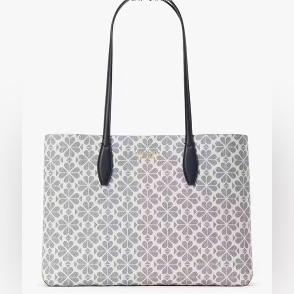 KATE SPADE NEW YORK Women, PVC, Spade Flowers Tote, Slate Blue & White